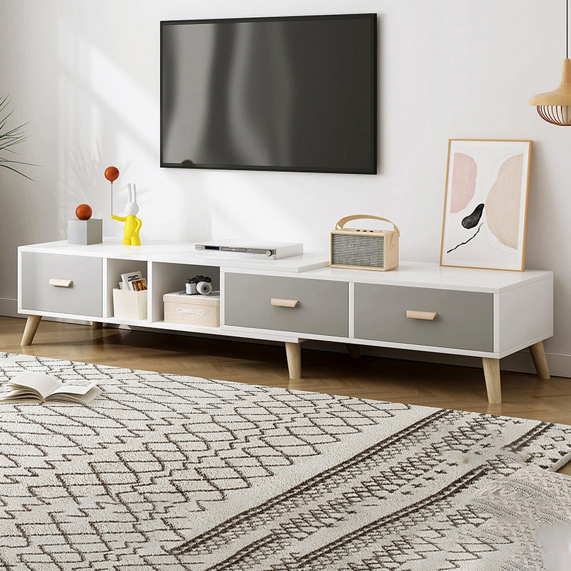 Engineered Wood TV Media Console with Drawers Scandinavian TV Stand