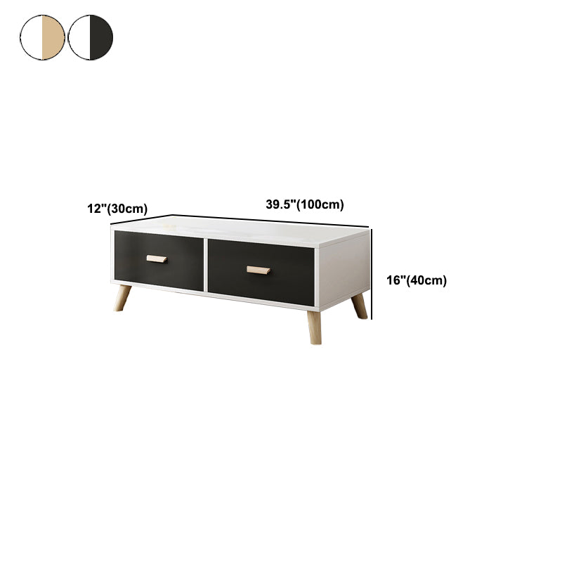 Engineered Wood TV Media Console with Drawers Scandinavian TV Stand