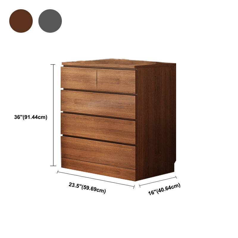 16" W Wooden Chest Modern Style Storage Chest Dresser with Drawers and Doors