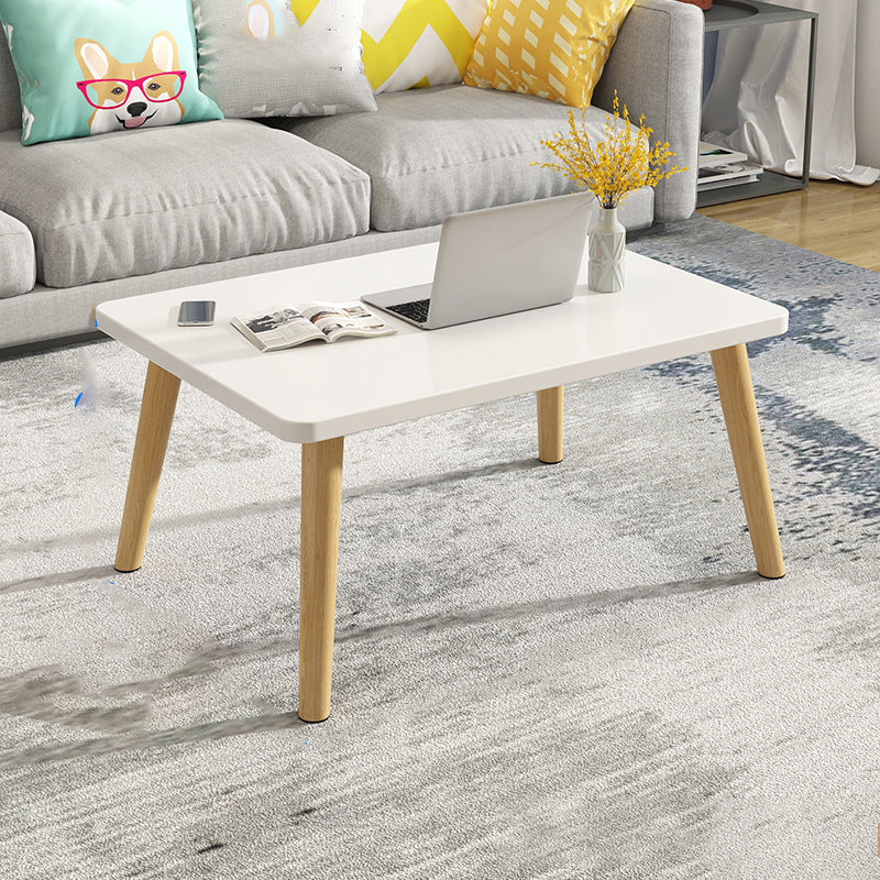 16.5"Tall 4 Legs Natural/ White Rectangular Wooden Table Top Coffee Table