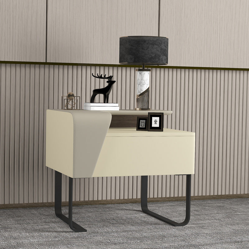 19" Tall 1 - Drawer Wood Nightstand Modem & Contemporary Accent Table Nightstand with Legs