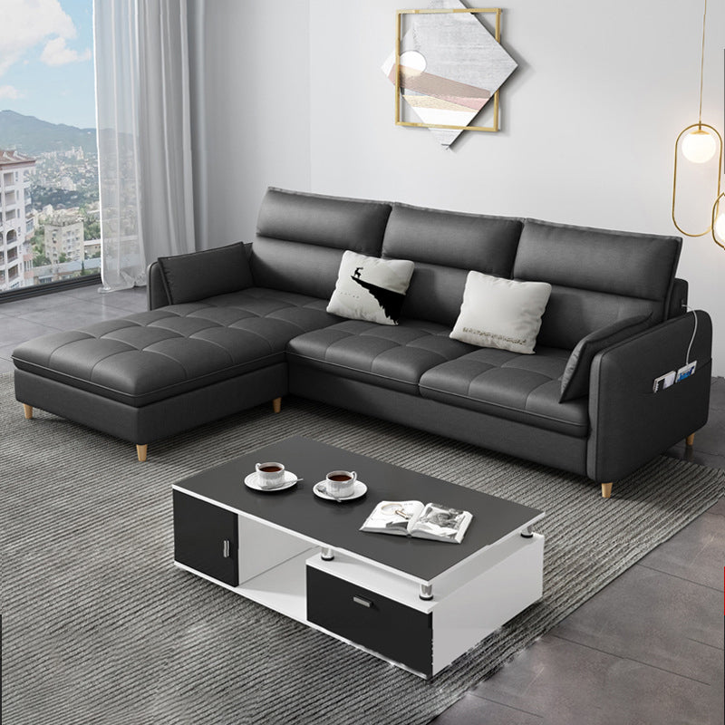 Reversible Modular Sofa with Pillow Top Arm and Storage for Apartment