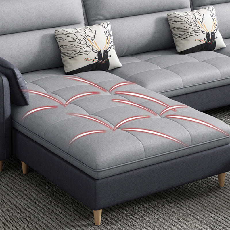 Reversible Modular Sofa with Pillow Top Arm and Storage for Apartment