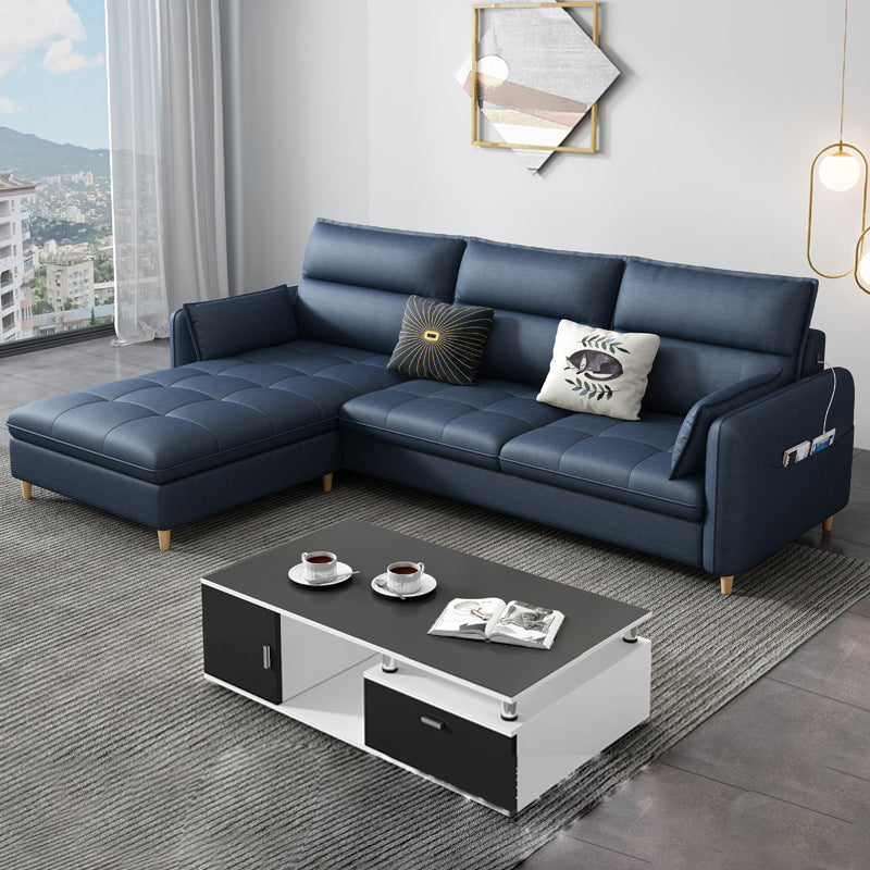 Reversible Modular Sofa with Pillow Top Arm and Storage for Apartment