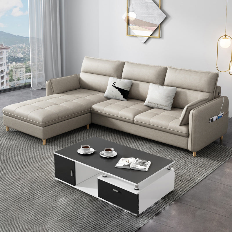 Reversible Modular Sofa with Pillow Top Arm and Storage for Apartment