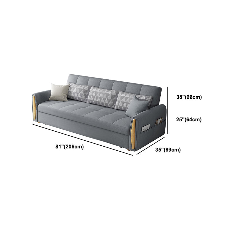 Square Arm Light-grey Contemporary Cotton Blend Sofa & Chaise for Living Room
