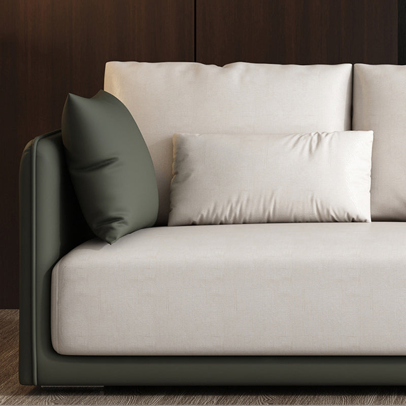 Leather White Sofa with Back Pillows candinavian Sofa for Living room