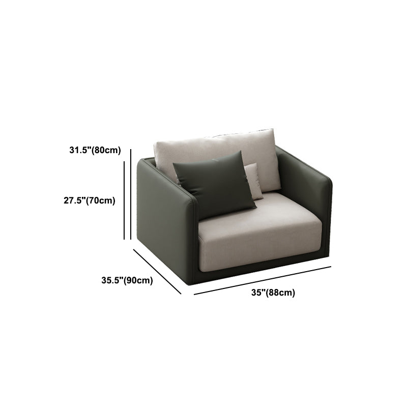 Leather White Sofa with Back Pillows candinavian Sofa for Living room