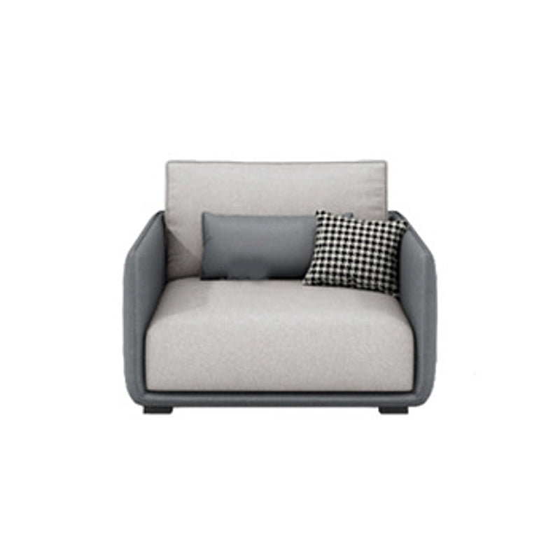 Faux Leather Sectional/Sofa with Pillow Back and Square Arms