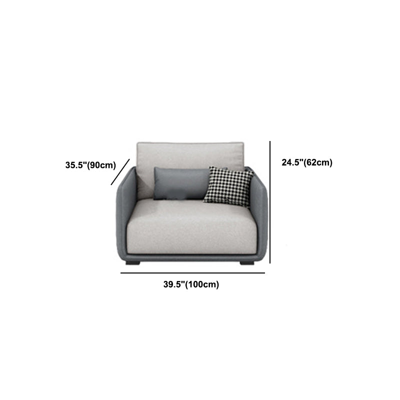 Faux Leather Sectional/Sofa with Pillow Back and Square Arms