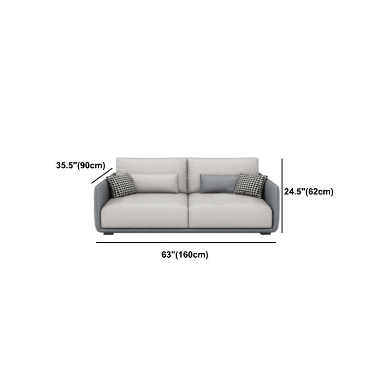 Faux Leather Sectional/Sofa with Pillow Back and Square Arms