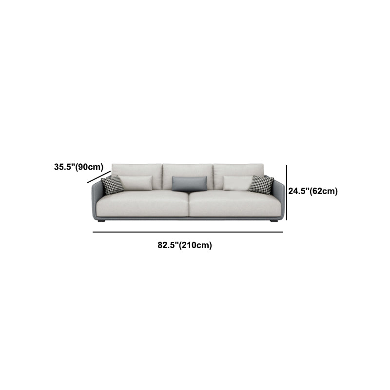 Faux Leather Sectional/Sofa with Pillow Back and Square Arms