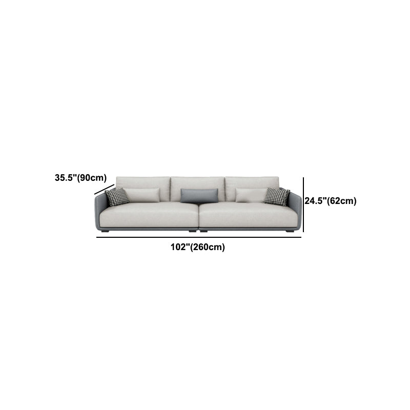 Faux Leather Sectional/Sofa with Pillow Back and Square Arms