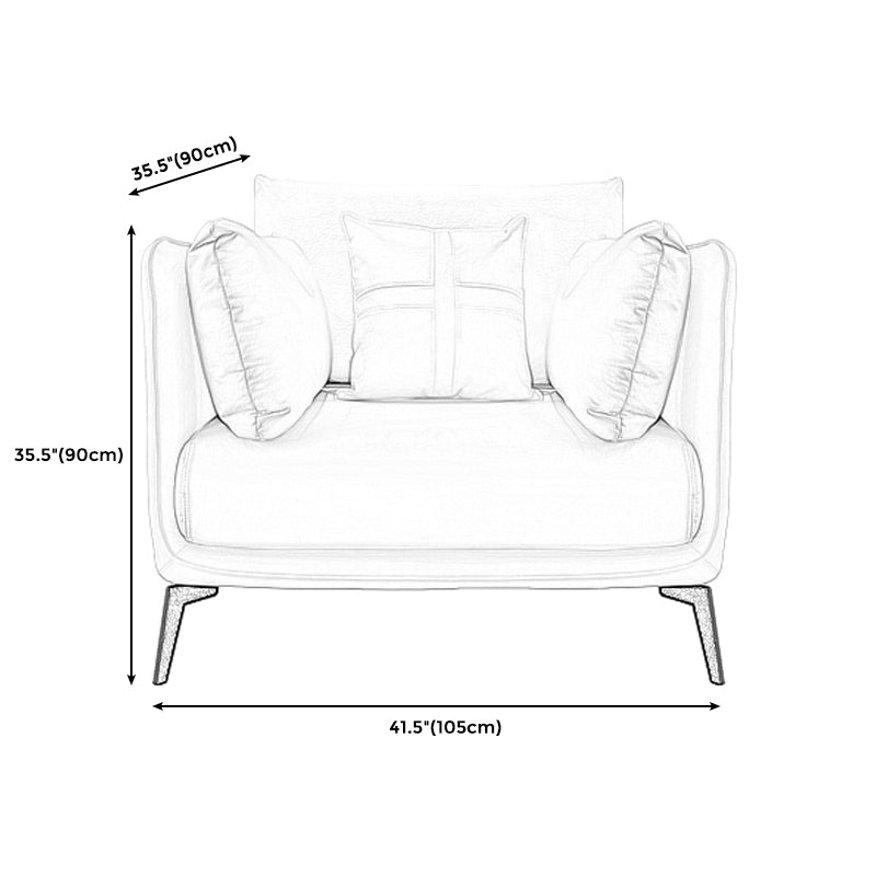 Stationary Stain Resistant Faux Leather Living Room Pillow Top Arm Modern Sofa