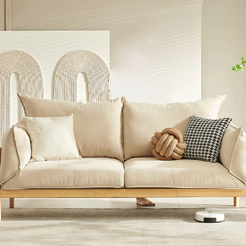Stationary Cotton 2-seater Living Room Square Arm Cushions Sofa