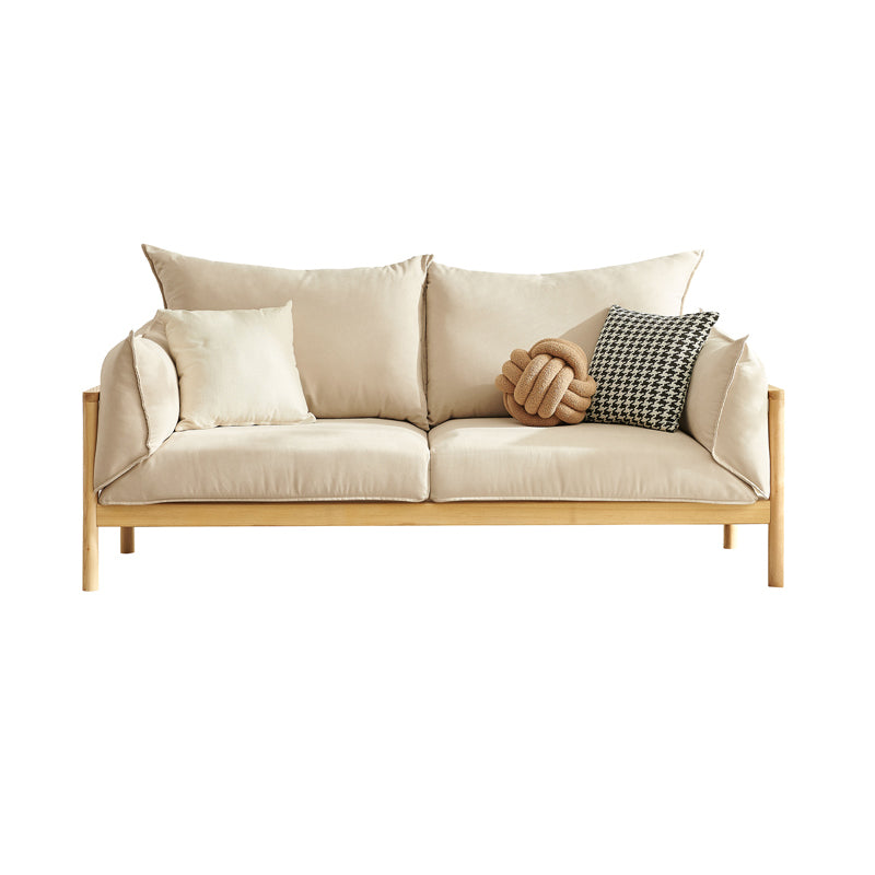 Stationary Cotton 2-seater Living Room Square Arm Cushions Sofa