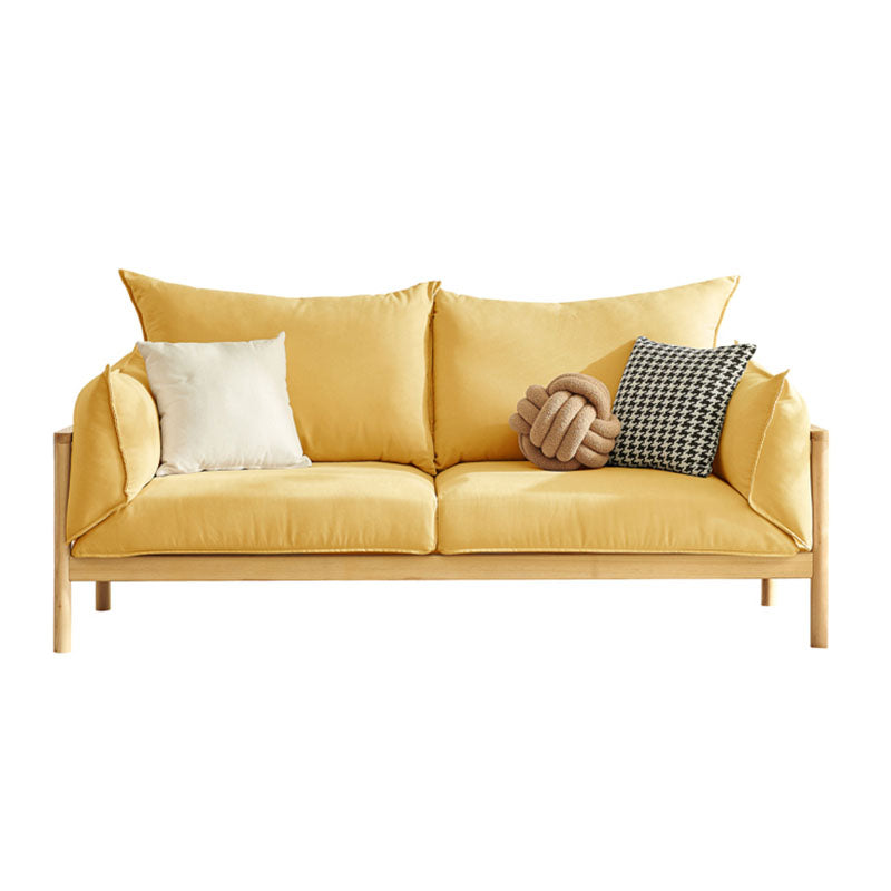 Stationary Cotton 2-seater Living Room Square Arm Cushions Sofa