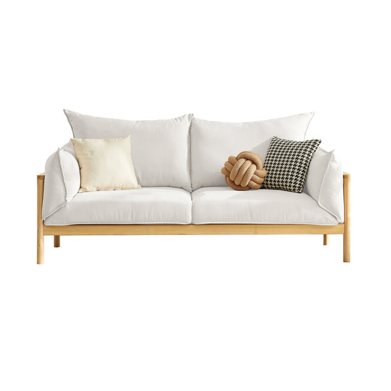 Stationary Cotton 2-seater Living Room Square Arm Cushions Sofa
