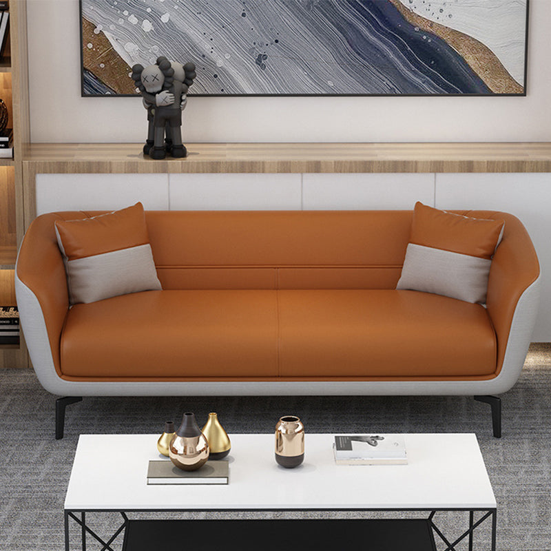 Faux Leather Tight Back Sofa Couch Standard Flared Arm Sofa Couch