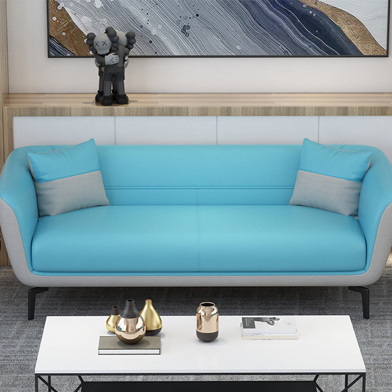 Faux Leather Tight Back Sofa Couch Standard Flared Arm Sofa Couch
