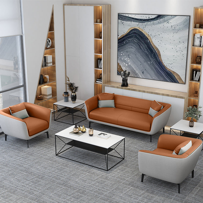 Faux Leather Tight Back Sofa Couch Standard Flared Arm Sofa Couch
