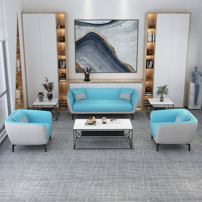 Faux Leather Tight Back Sofa Couch Standard Flared Arm Sofa Couch
