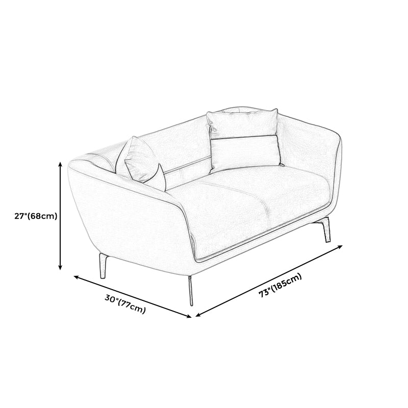 Faux Leather Tight Back Sofa Couch Standard Flared Arm Sofa Couch