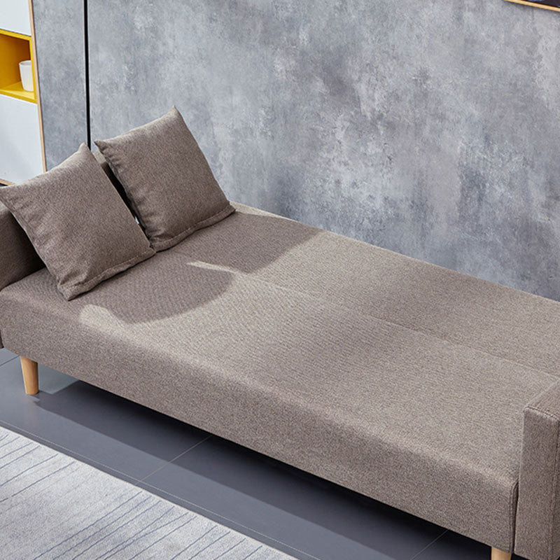 Cotton Blend Loose Back Square Arm Slipcovered Convertible Sofa Bed