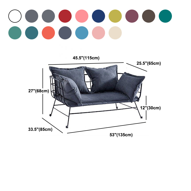 Golden Frame Velvet Loveseat with Pillow Top Arm for Apartment