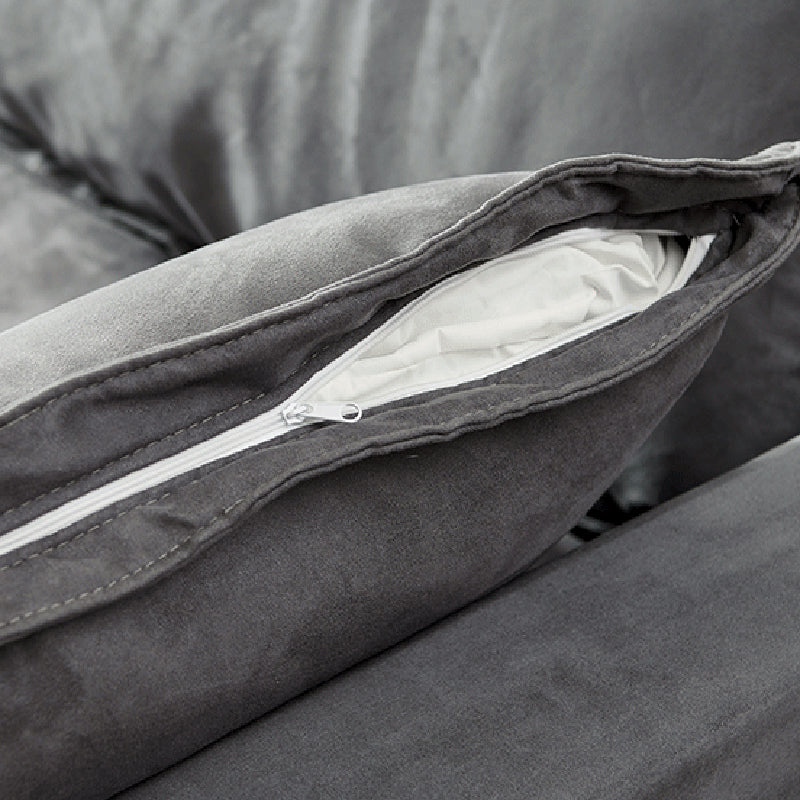 Slipcovered Stationary Living Room Pillow Top Arm Standard Gray Sofa