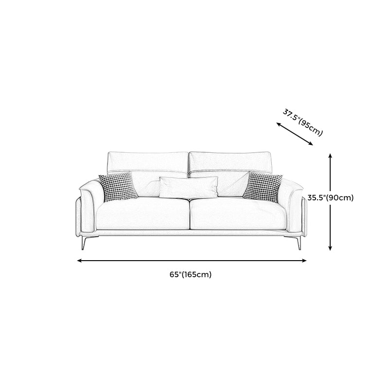Stain Resistant Slipcovered Faux Leather Flared Arm White Seating
