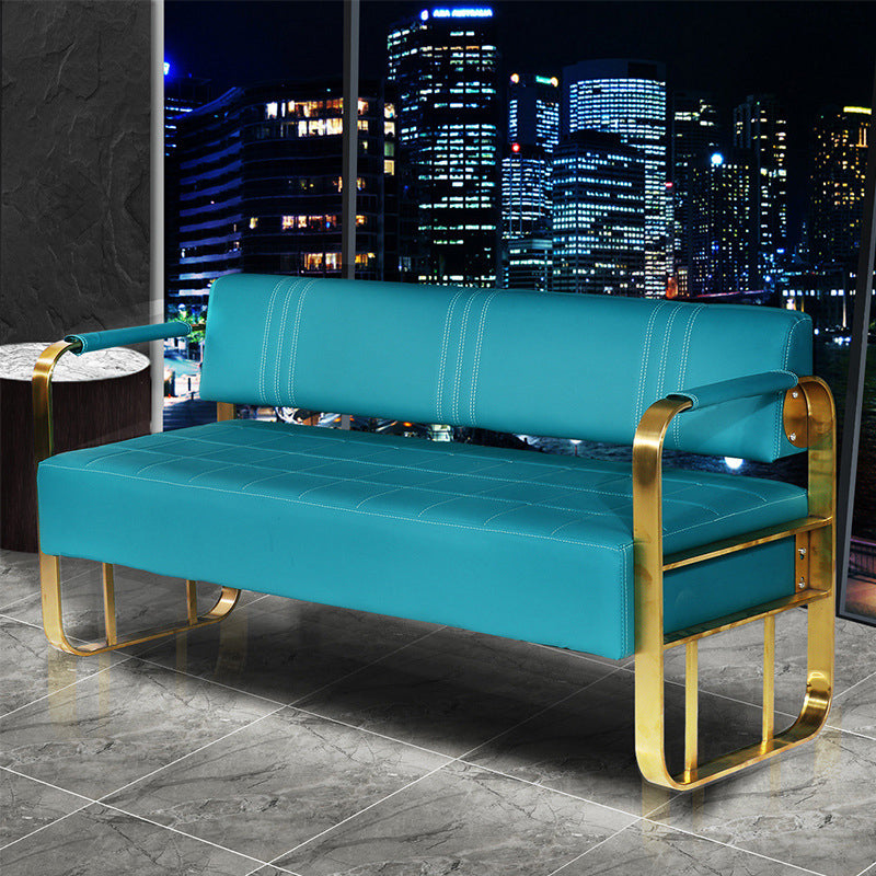 Faux Leather Square Arm Sofa with Tight Back 21.65" W 28.74" H