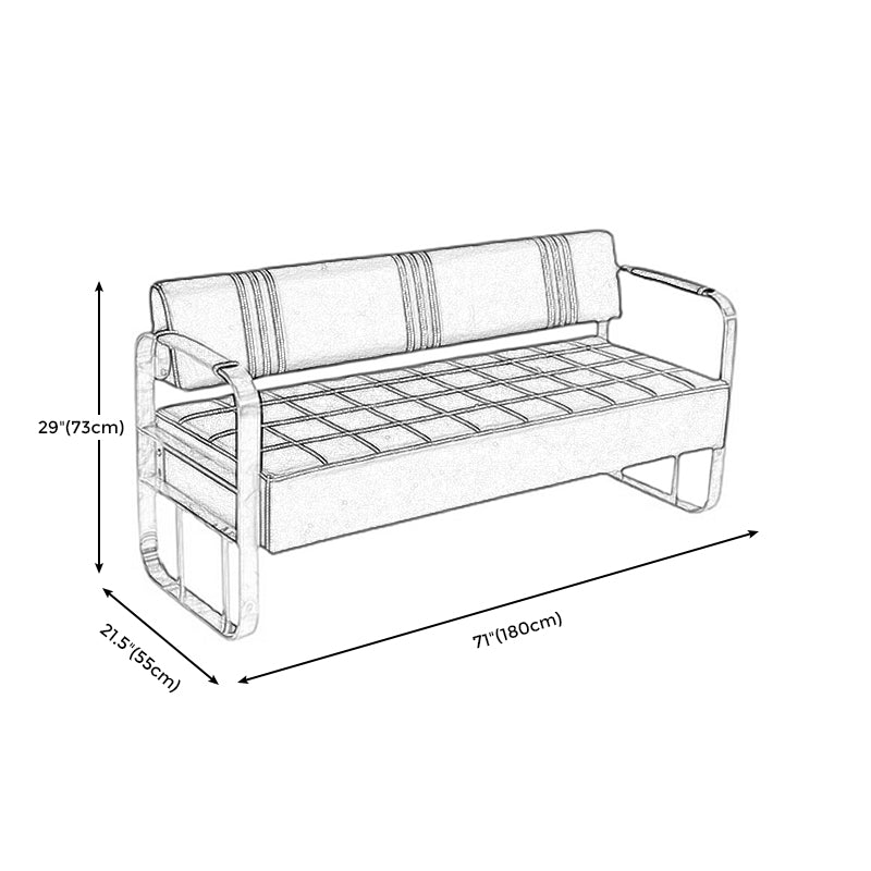 Faux Leather Square Arm Sofa with Tight Back 21.65" W 28.74" H