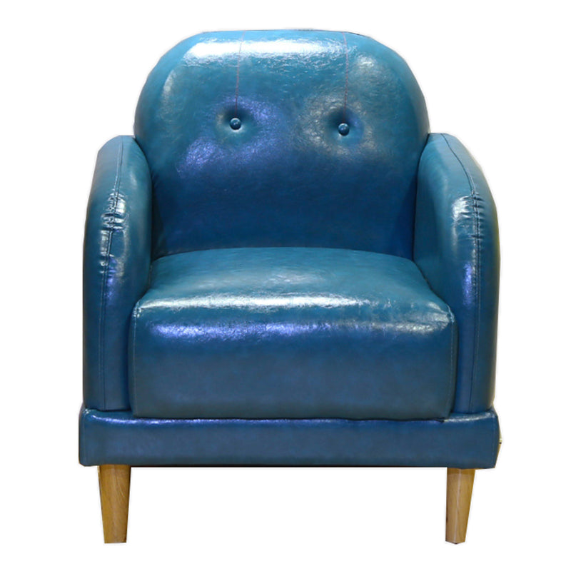 Faux Leather Tufted Back Sofa with Square Arm for Living Room
