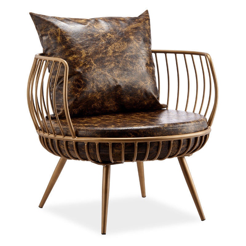 Scandinavian Golden Frame Sofa with Pillow Back Cushion for Living Room