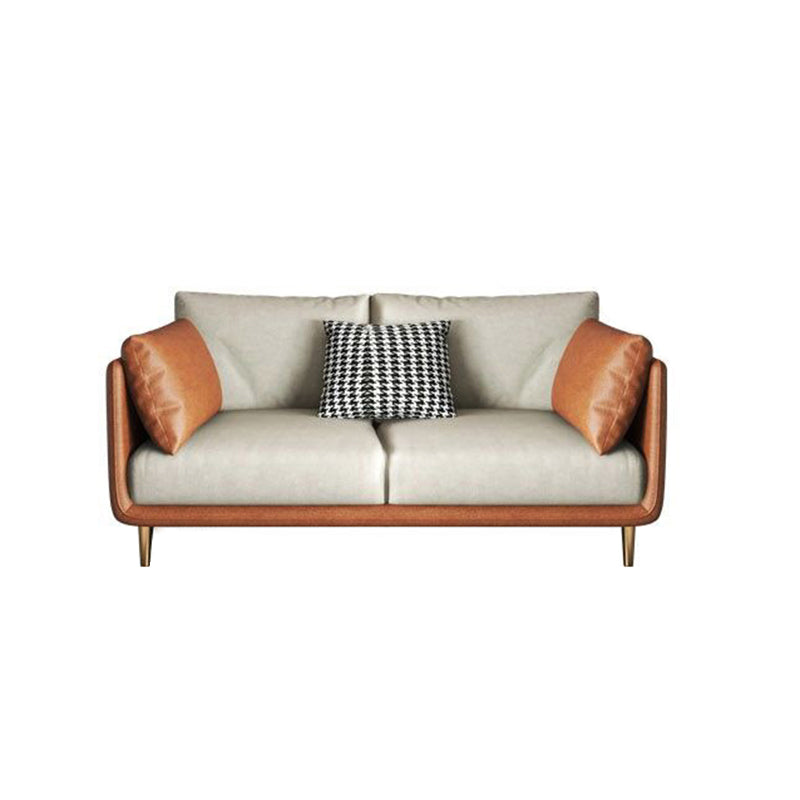 Mid-Century Modern Faux Leather Sofa 34.6"H Scratch-Resistant Couch