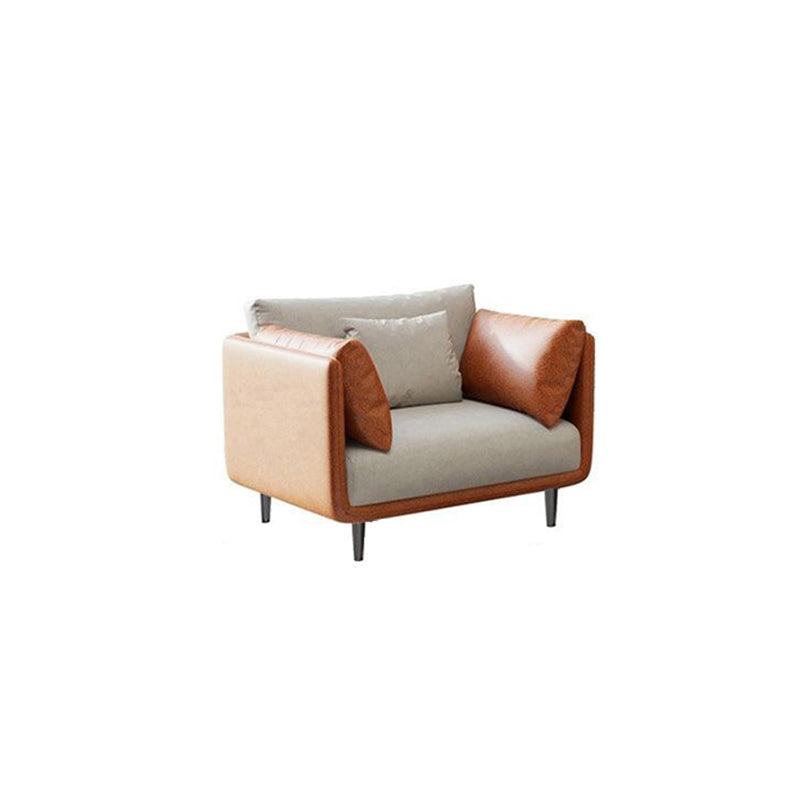 Mid-Century Modern Faux Leather Sofa 34.6"H Scratch-Resistant Couch