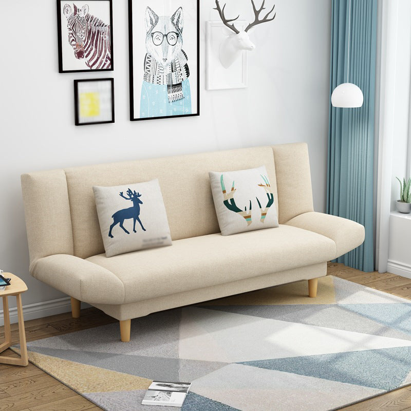 Linen Armless Sleeper with 2 Pillows Back for Apartment 29.53"