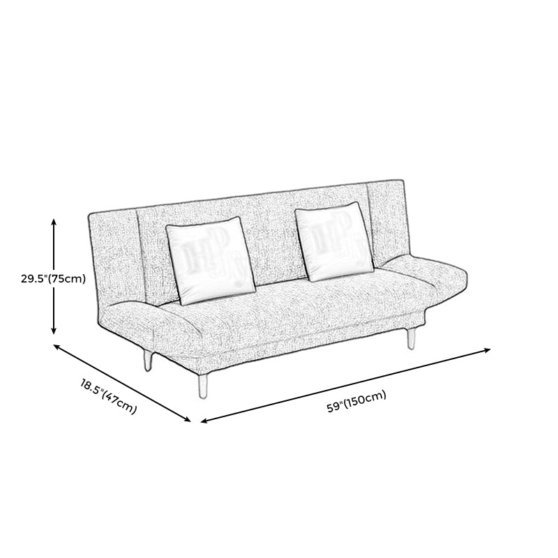 Linen Armless Sleeper with 2 Pillows Back for Apartment 29.53"
