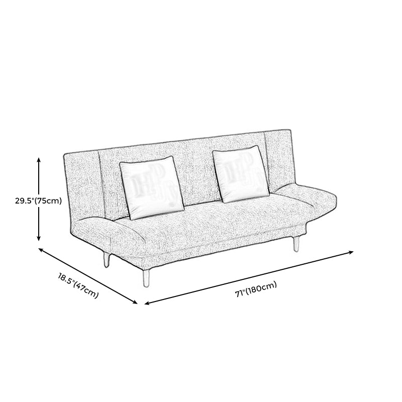 Linen Armless Sleeper with 2 Pillows Back for Apartment 29.53"