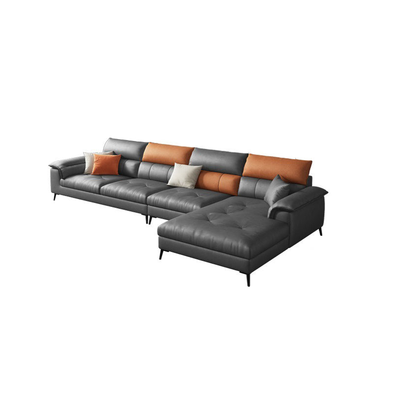 Dark Gray Cushion Back Contemporary Stain-Resistant Storage Sofa