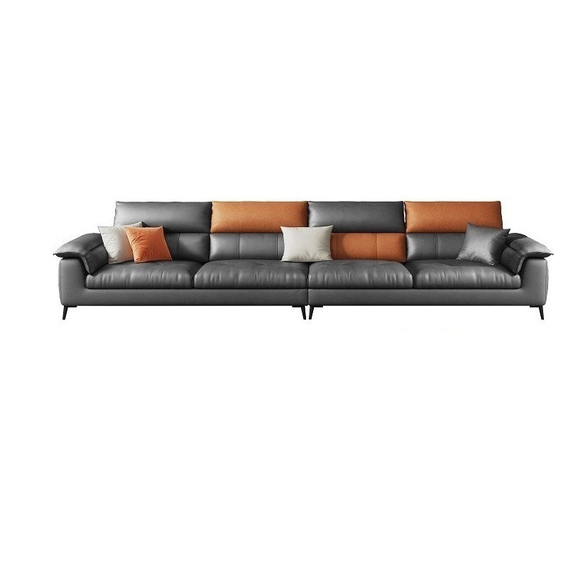 Dark Gray Cushion Back Contemporary Stain-Resistant Storage Sofa