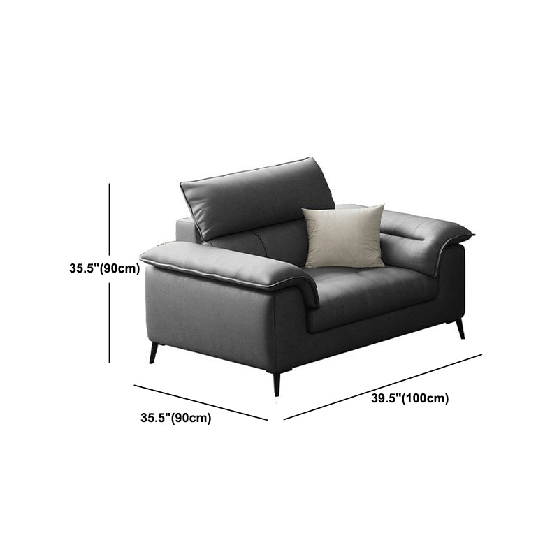 Dark Gray Cushion Back Contemporary Stain-Resistant Storage Sofa