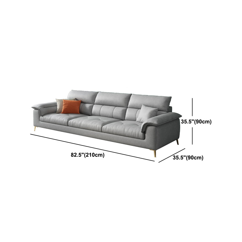 Dark Gray Cushion Back Contemporary Stain-Resistant Storage Sofa