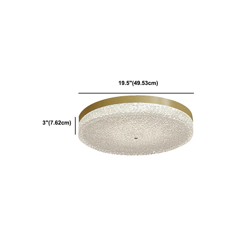 Modern Metal Ceiling Light Circle Shape Flush Mount with Glass Shade for Living Room