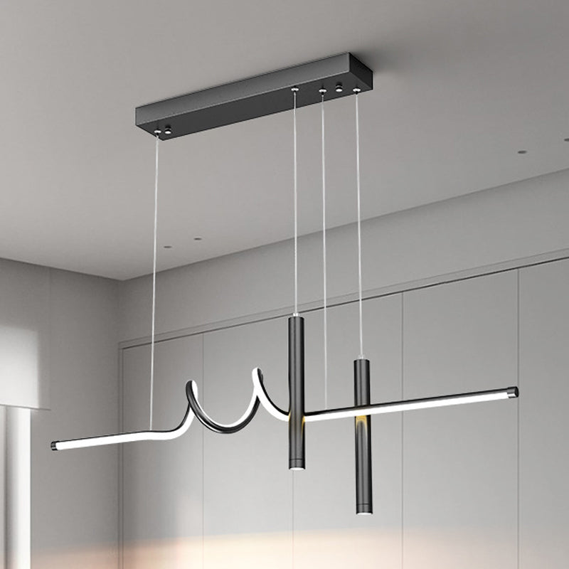 LED Island Lighting Fixture Modern Metal Island Chandelier Light