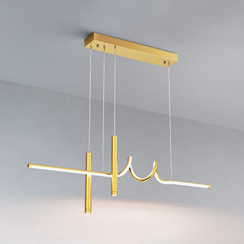 LED Island Lighting Fixture Modern Metal Island Chandelier Light