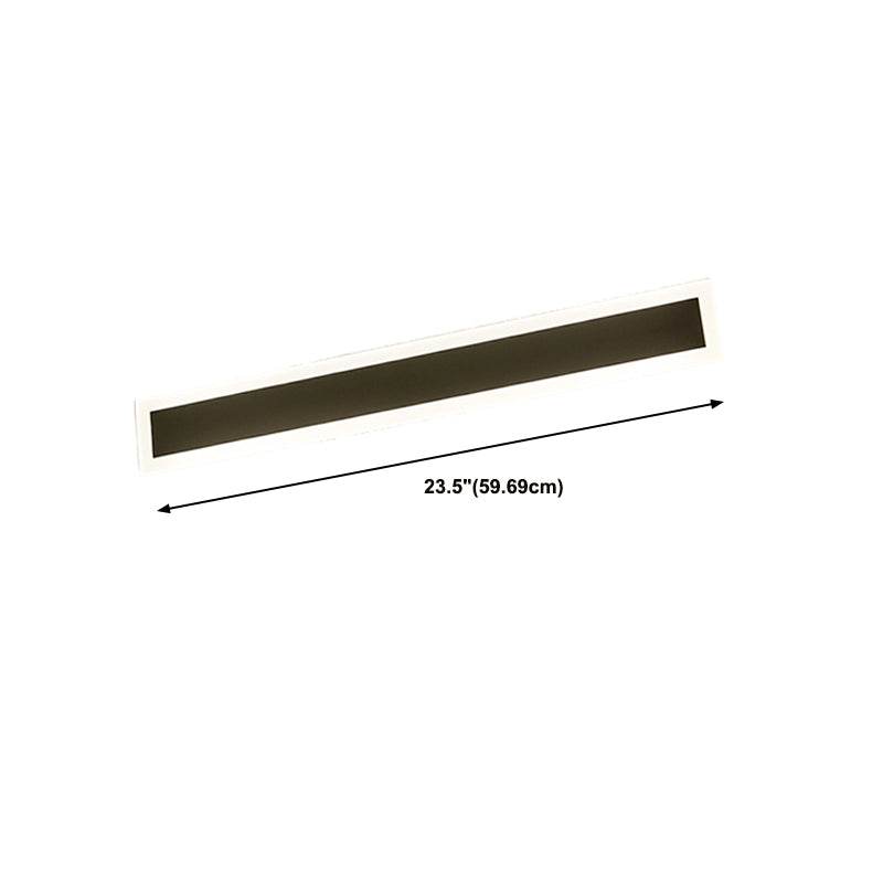 Linear Shape Metal Wall Light Modern Style 1 Light Wall Lighting Fixtures in Black