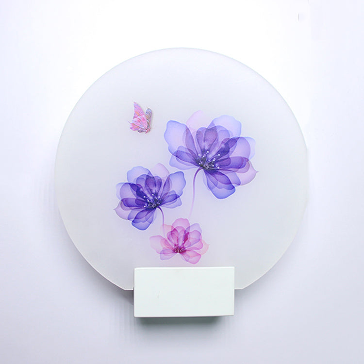 Round Shape Metal Wall Lighting Idea Kids Style 1 Light Wall Light Fixture in White