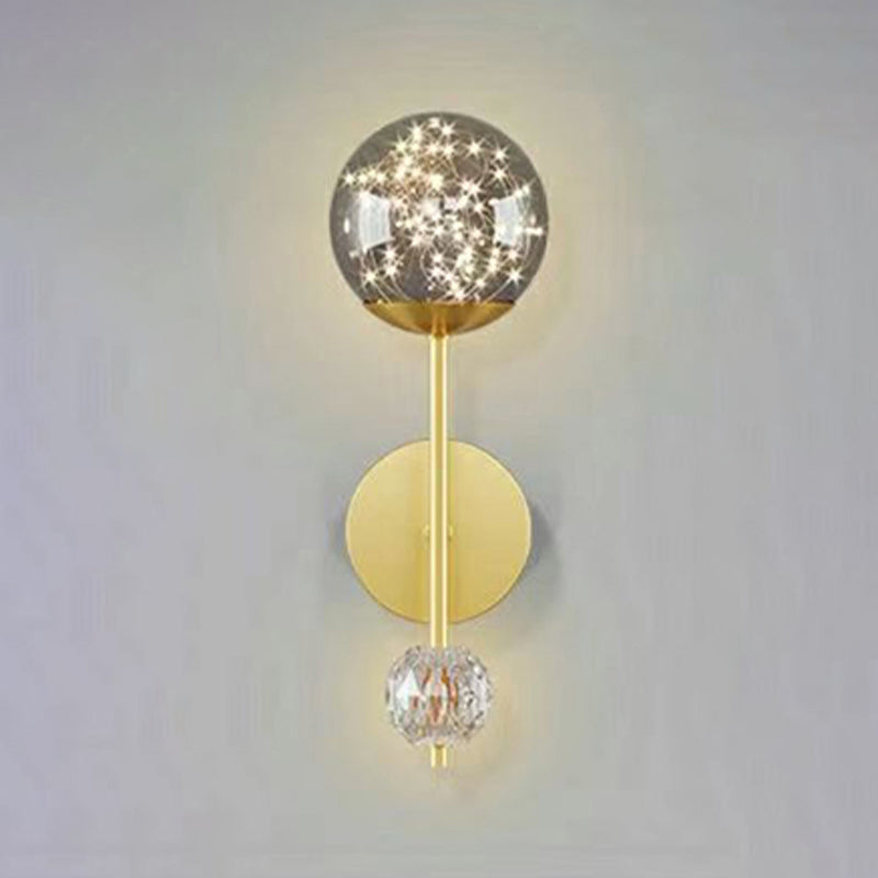 Light Luxury Style Aluminum Wall Light Glass Shade LED Wall Lamp for Bedroom